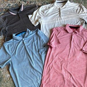 NIKE TIGER WOODS BUNDLE OF 4 MENS GOLF SHIRTS IN SZ S…VERY GENTLY WORN…NICE!!!